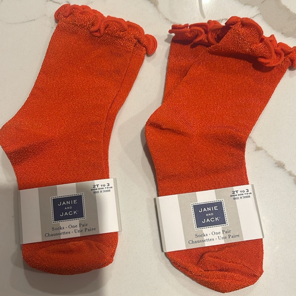 Janie and jack orange sock